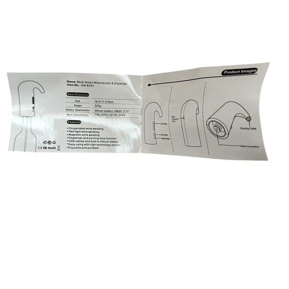 Multi- Smart Wine Aerator & Dispenser One Touch Black w/ Travel Pouch - Picture 4 of 8